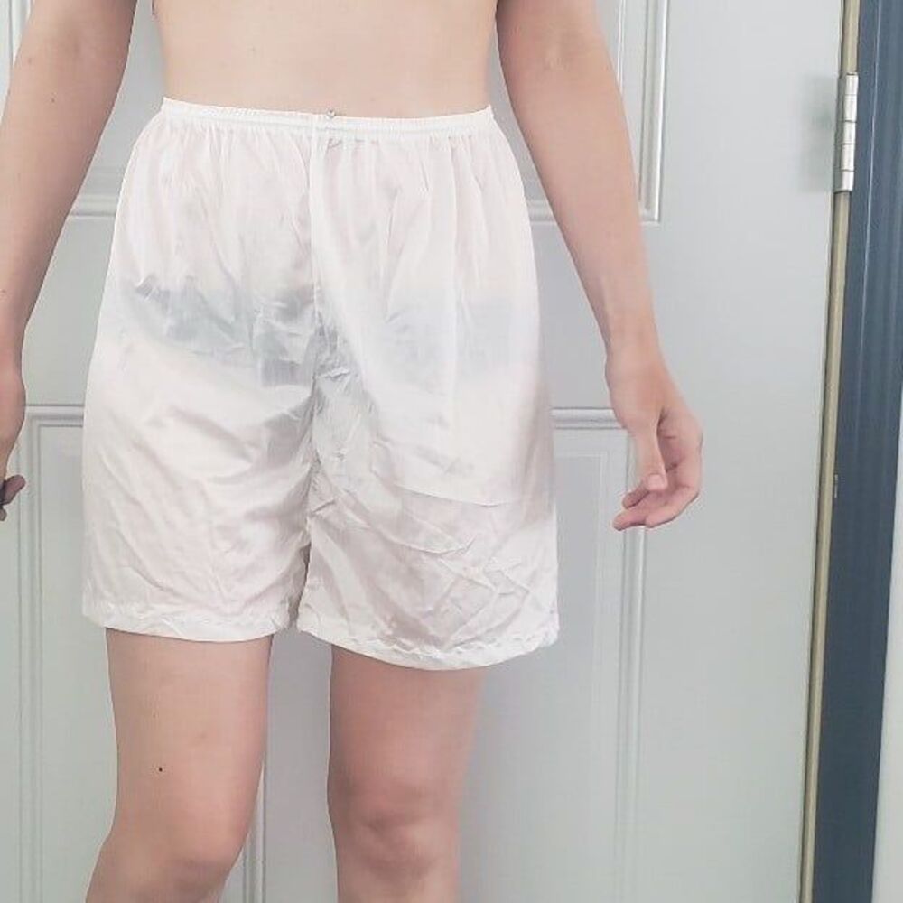 Vintage White‎ Satin Under Shorts
